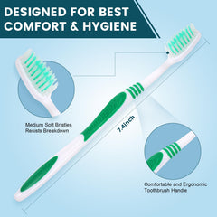 Individually wrapped travel toothbrushes packaged for hygiene