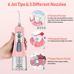 Portable rechargeable NBGRLVS dental flossing device for travel