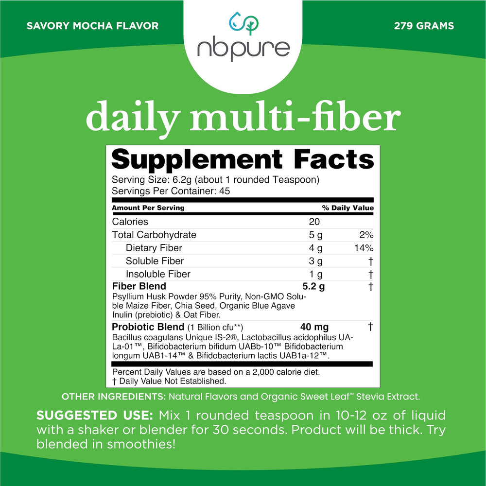 nbpure Daily Fiber Powder packaging with scoop