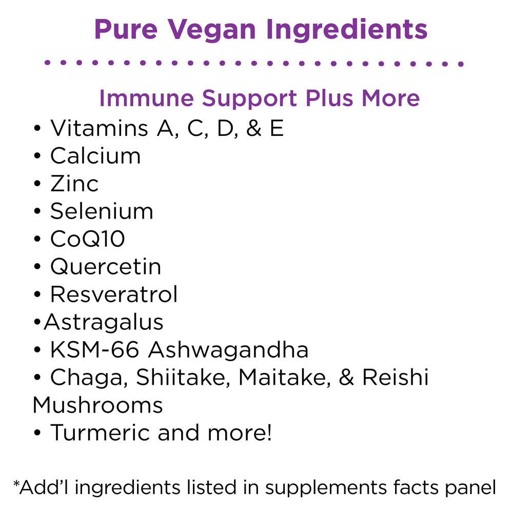 Plant-based immune ingredients in nbpure Immune+ (ashwagandha, astragalus, andrographis)