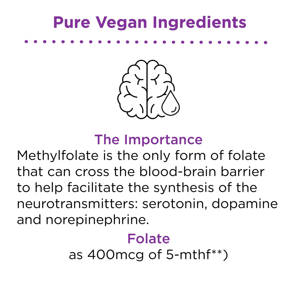 Supplement facts graphic for nbpure Methylfolate spray