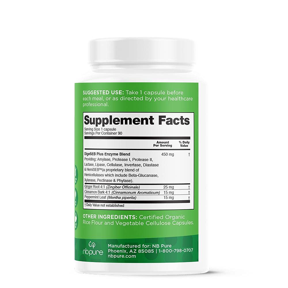 Ingredients list showing Amylase, Lipase, Protease enzymes