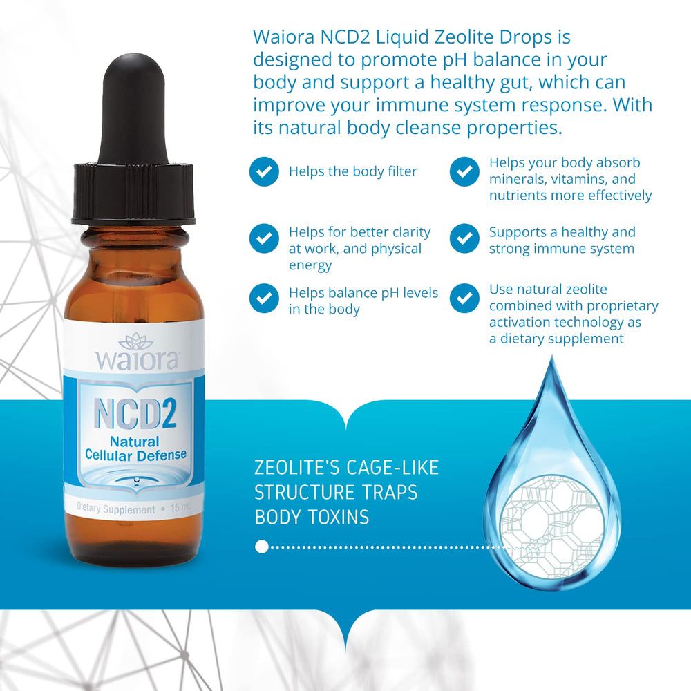 Illustration of pH balance support with NCD2 zeolite drops