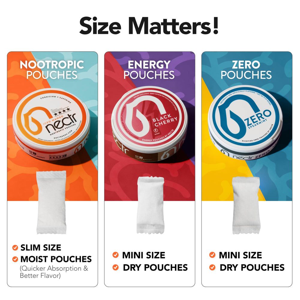 Four-puck Nectr Energy Black Cherry box ready for daily use