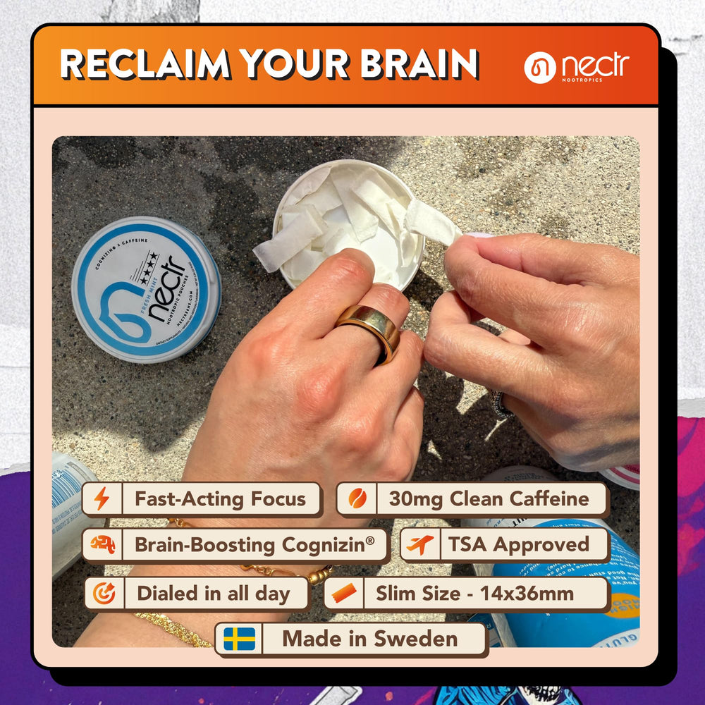 Nectr Energy Pouches Berry Blast with fruity flavor during study sessions.