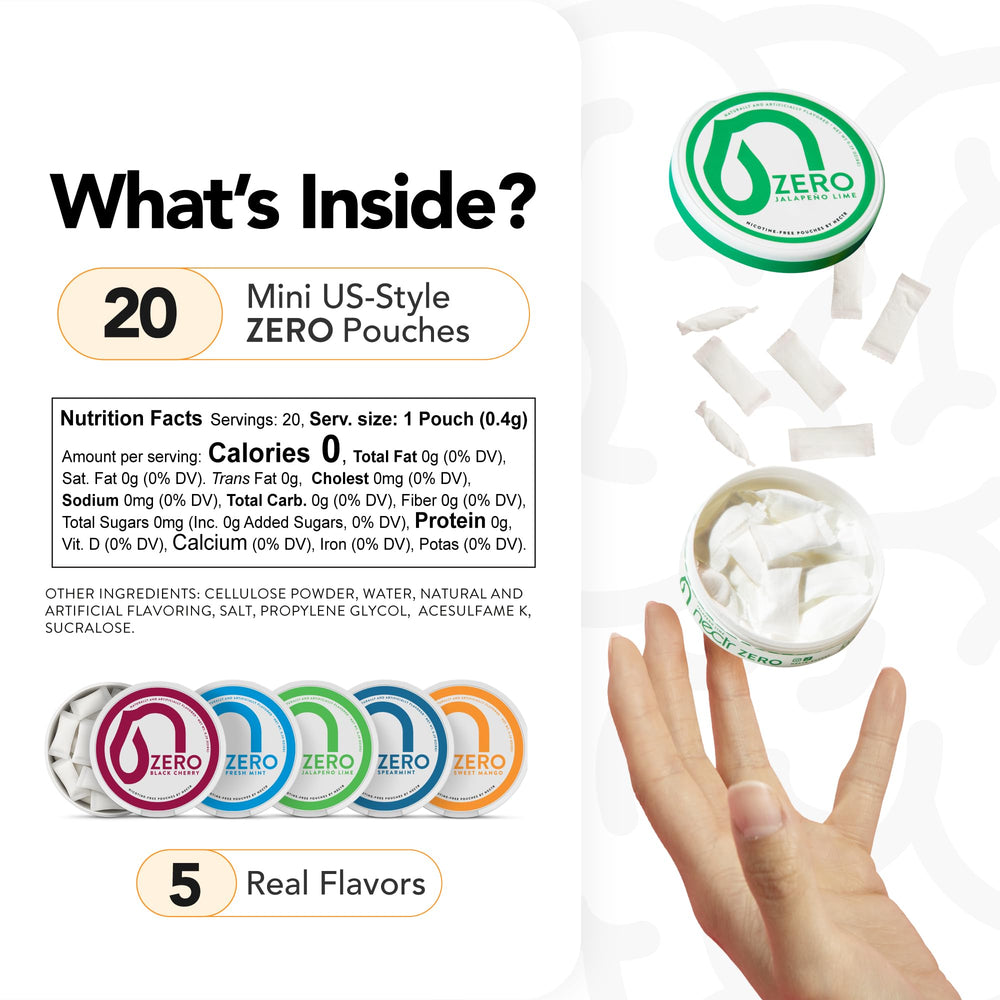 Nectr Zero Pouches No Sugar No Fillers label