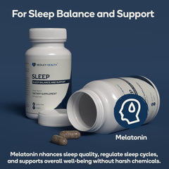 Lifestyle setting featuring Nedley Health Sleep bottle