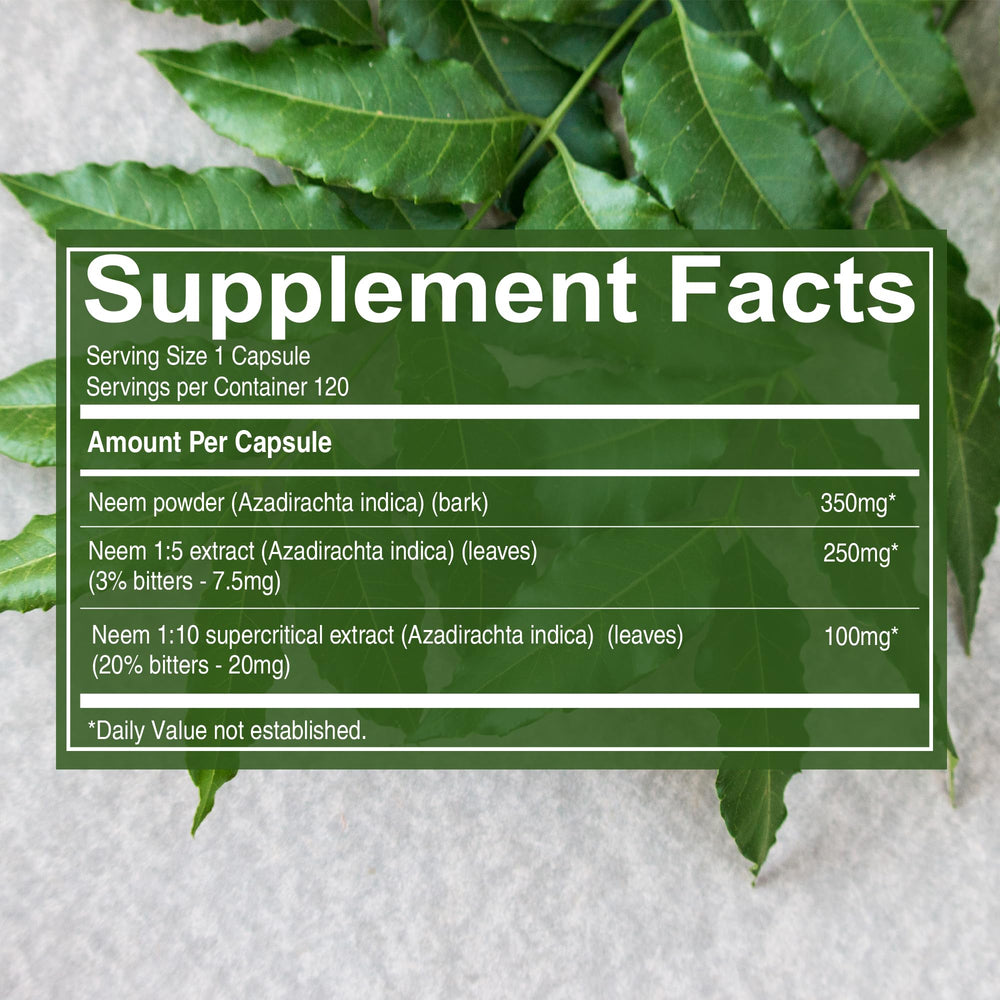 Neem leaf extract and Neem bark powder ingredients