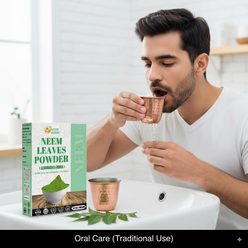 Neem powder used for skin care applications