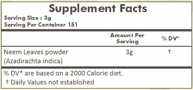 Neem powder for skin, hair and nails care