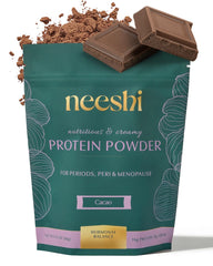 NEESHI Nourishing Protein Blend bottle highlighting hormone balance benefits