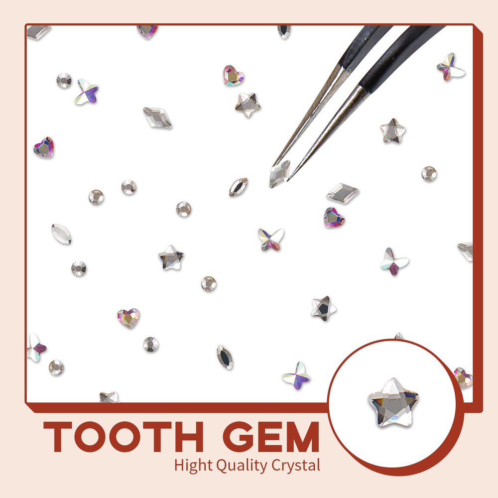 Application tools and lip retractor for tooth gems