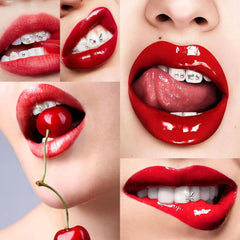 Safe enamel-friendly adhesive close-up