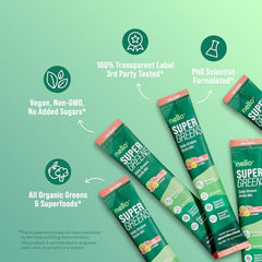 Nello Supergreens ingredients: chlorella, moringa, spinach, broccoli