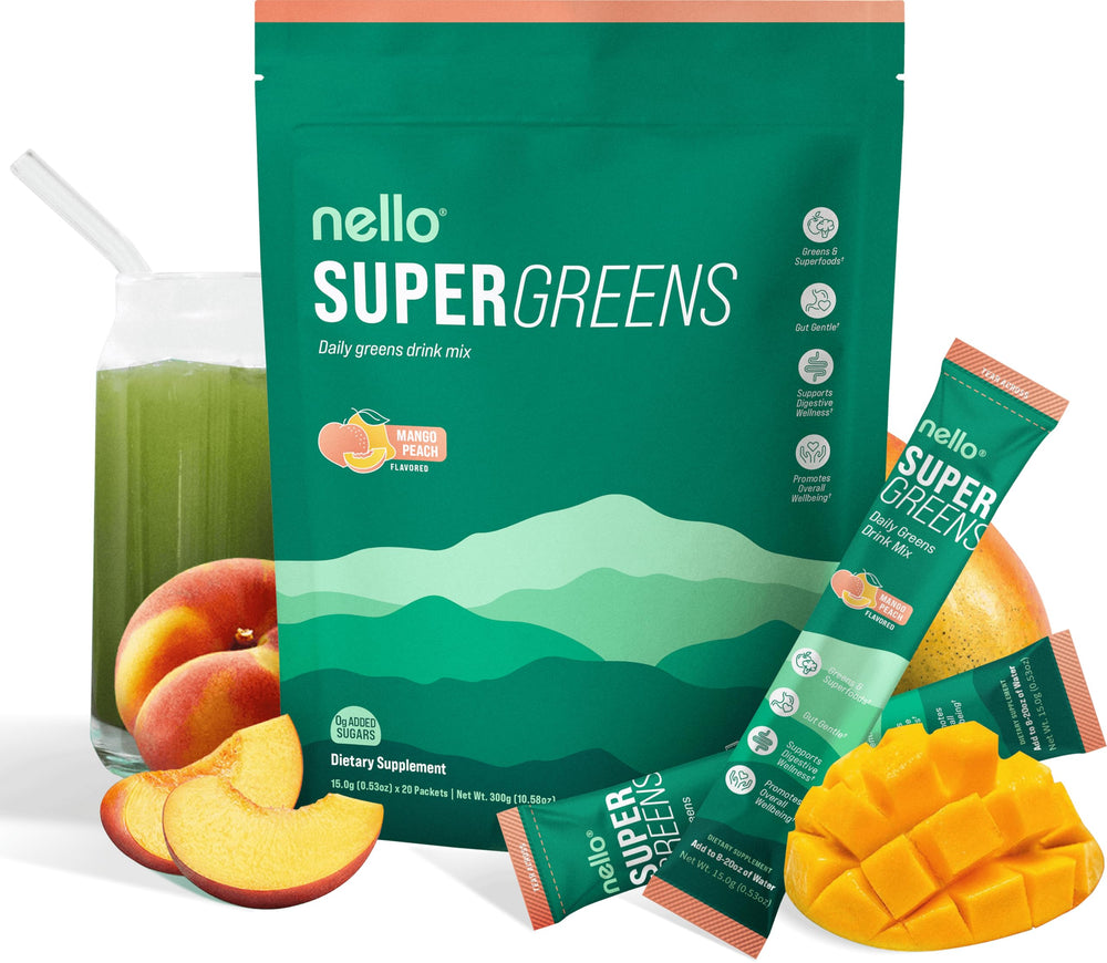 Front view of Nello Supergreens Travel Pack