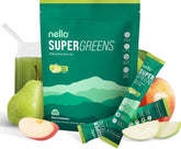Front packaging image for Nello Supergreens Apple Pear