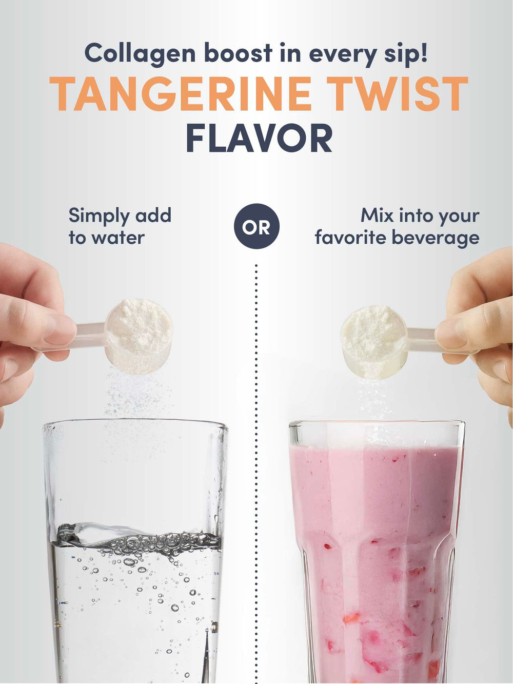 Dissolving collagen powder into a beverage