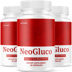 Front hero image of the 3-pack Neo Gluco bottles