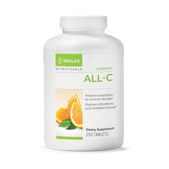 NeoLife All-C orange-flavor Vitamin C chewables bottle front