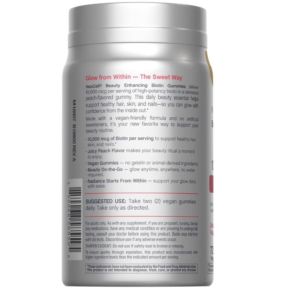 Biotin 10000mcg Gummies ingredients panel