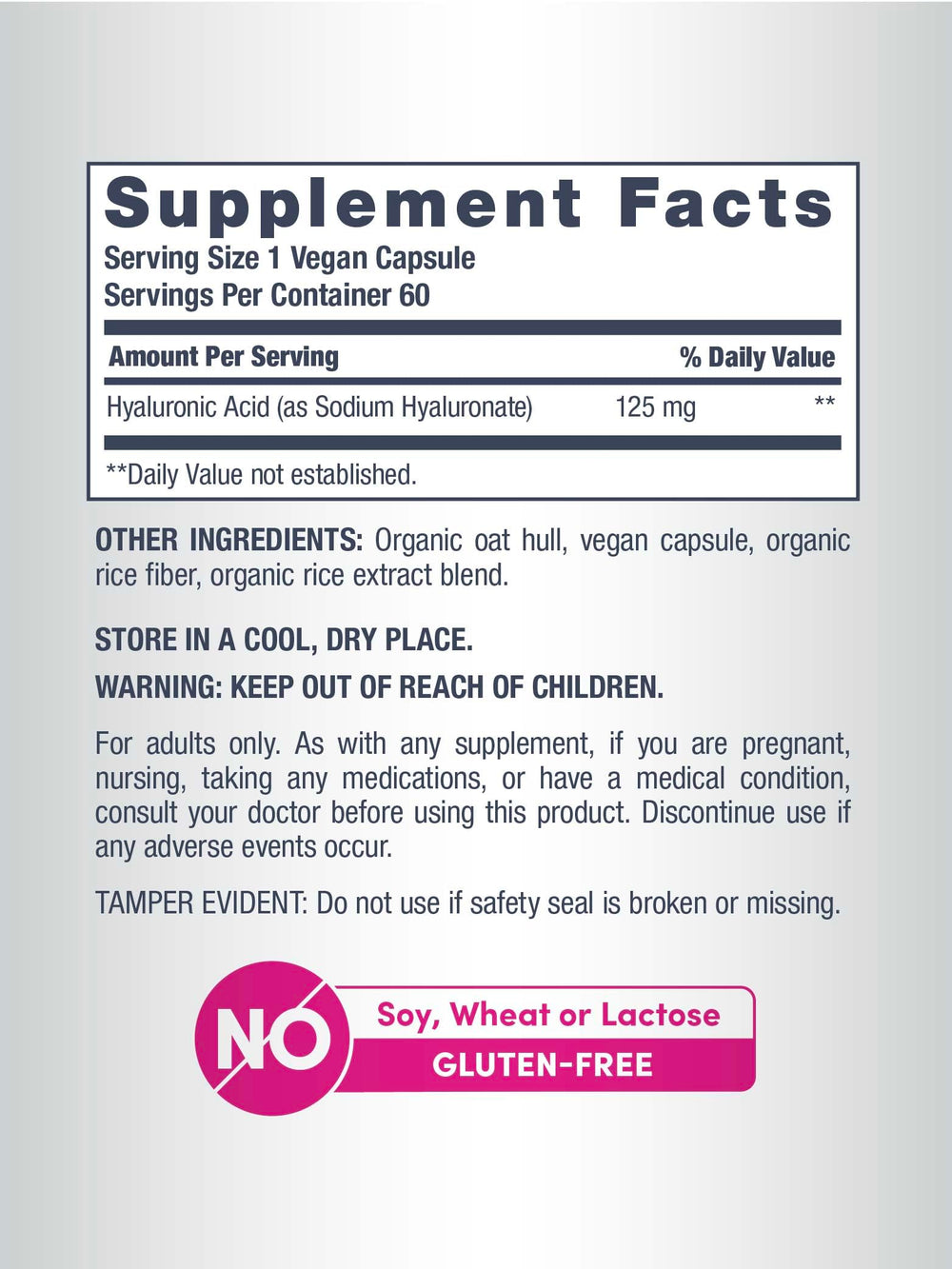 NeoCell Hyaluronic Acid packaging and ingredients highlights