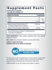 Glucosamine and chondroitin ingredients included in the formula