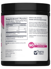 Back of label showing nutrition facts and certifications