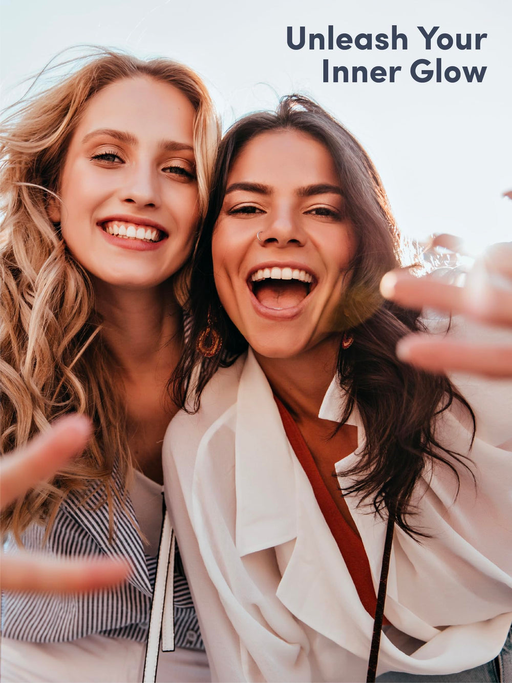 Lifestyle image with scoop and glass of collagen drink