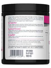 Collagen powder with hyaluronic acid and vitamin C ingredients