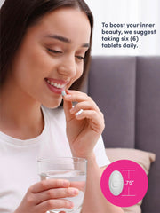 Serving guidance showing six tablets daily