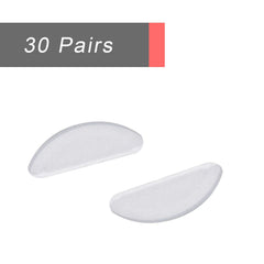 Close-up of soft silicone nose pads for glasses with 1mm thickness
