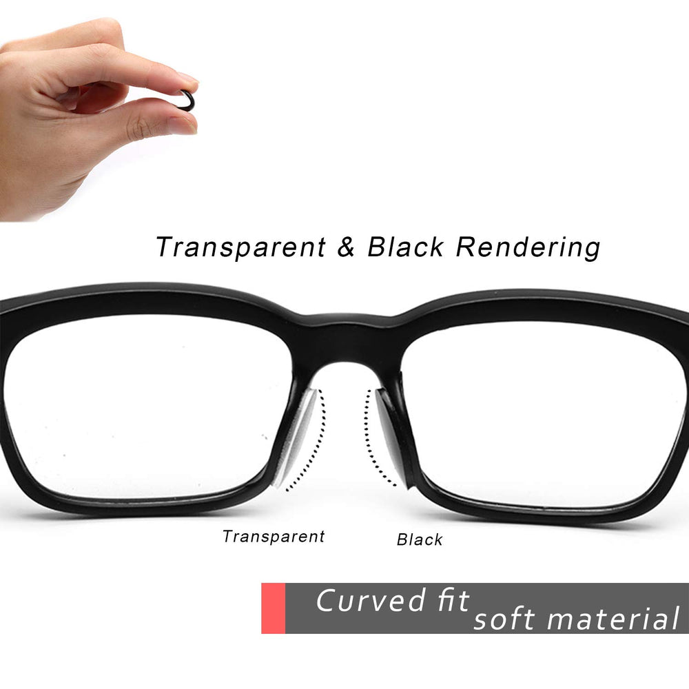 Anti-slip clear nose pads keeping glasses in place during workouts