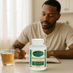 Nutrition facts panel on Nerve Control bottle