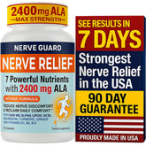 Nerve Guard bottle with label against a neutral background