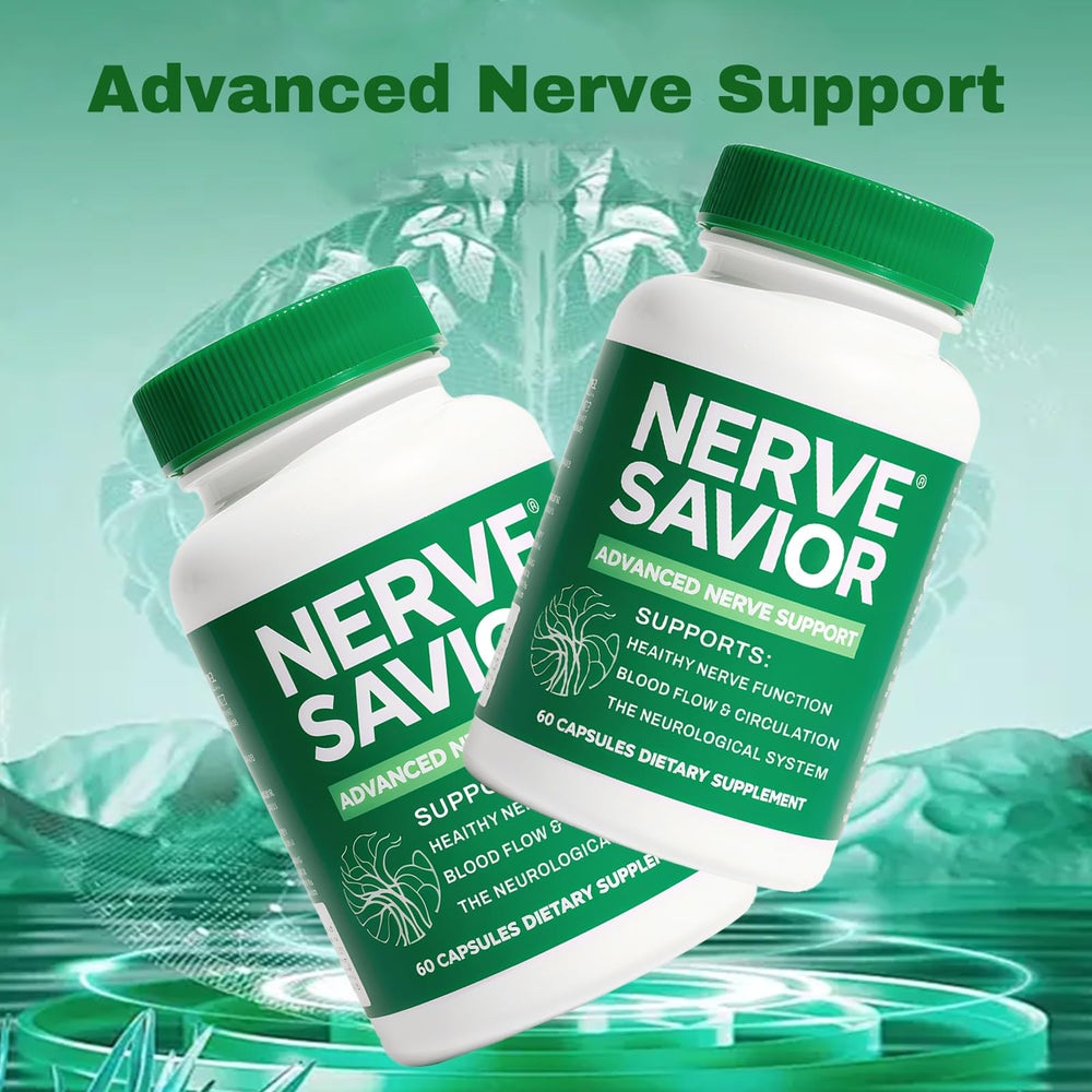 Nerve Savior B-vitamins image emphasizes essential nerve nourishment for ongoing function.