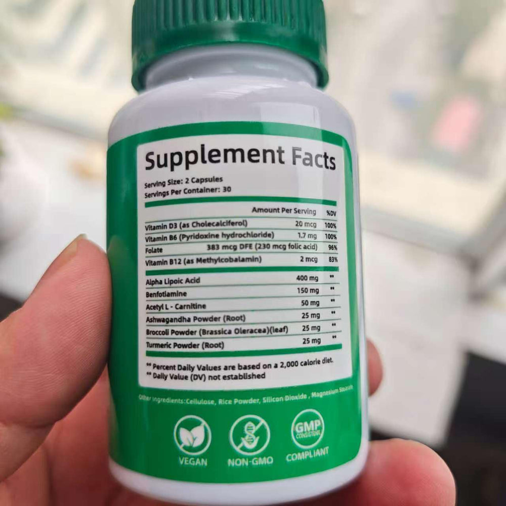 Nerve Savior B-vitamins image emphasizes essential nerve nourishment for ongoing function.