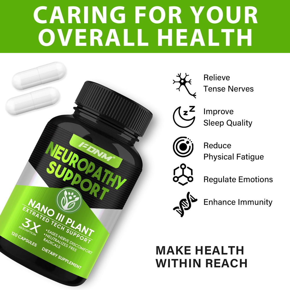 Nerve health concept with hands and feet