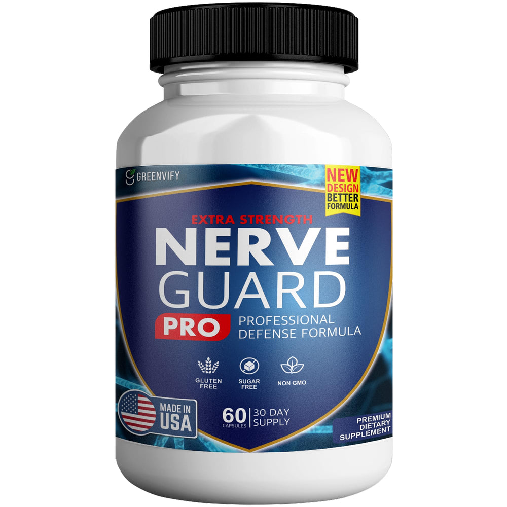 Nerve Shield Plus Pro bottle front highlighting the advanced nerve support formula