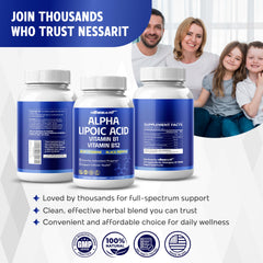 Nessarit Alpha Lipoic Acid bottle with outer box packaging