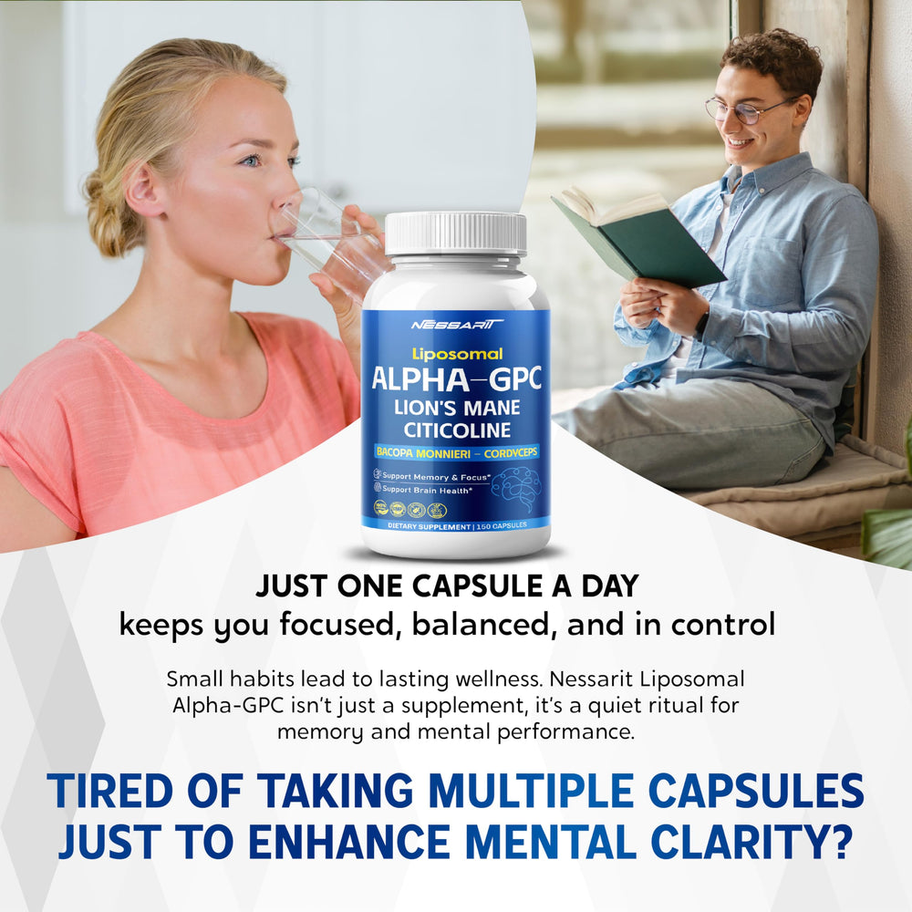 Nessarit Liposomal Alpha-GPC capsules with liposomal delivery illustration