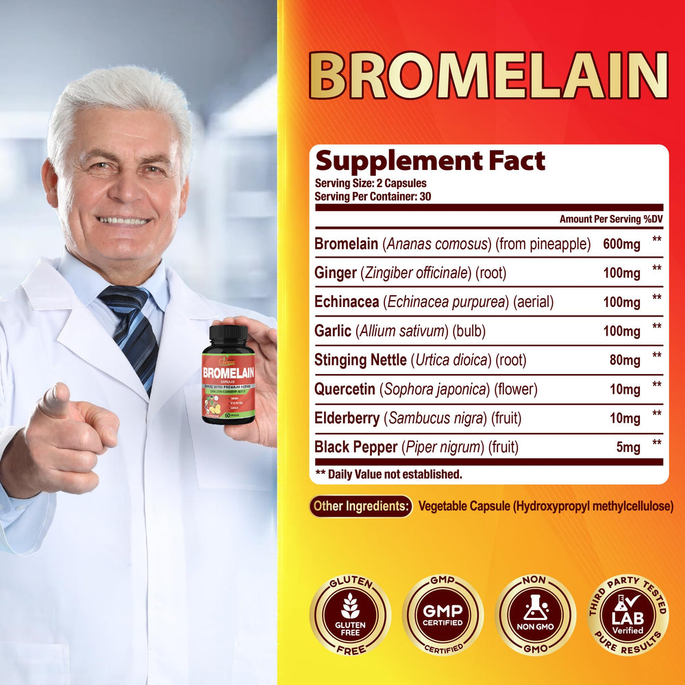 Capsules containing nettle, ginger, echinacea, garlic and black pepper