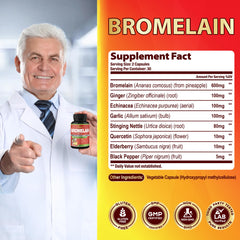 Capsules containing nettle, ginger, echinacea, garlic and black pepper