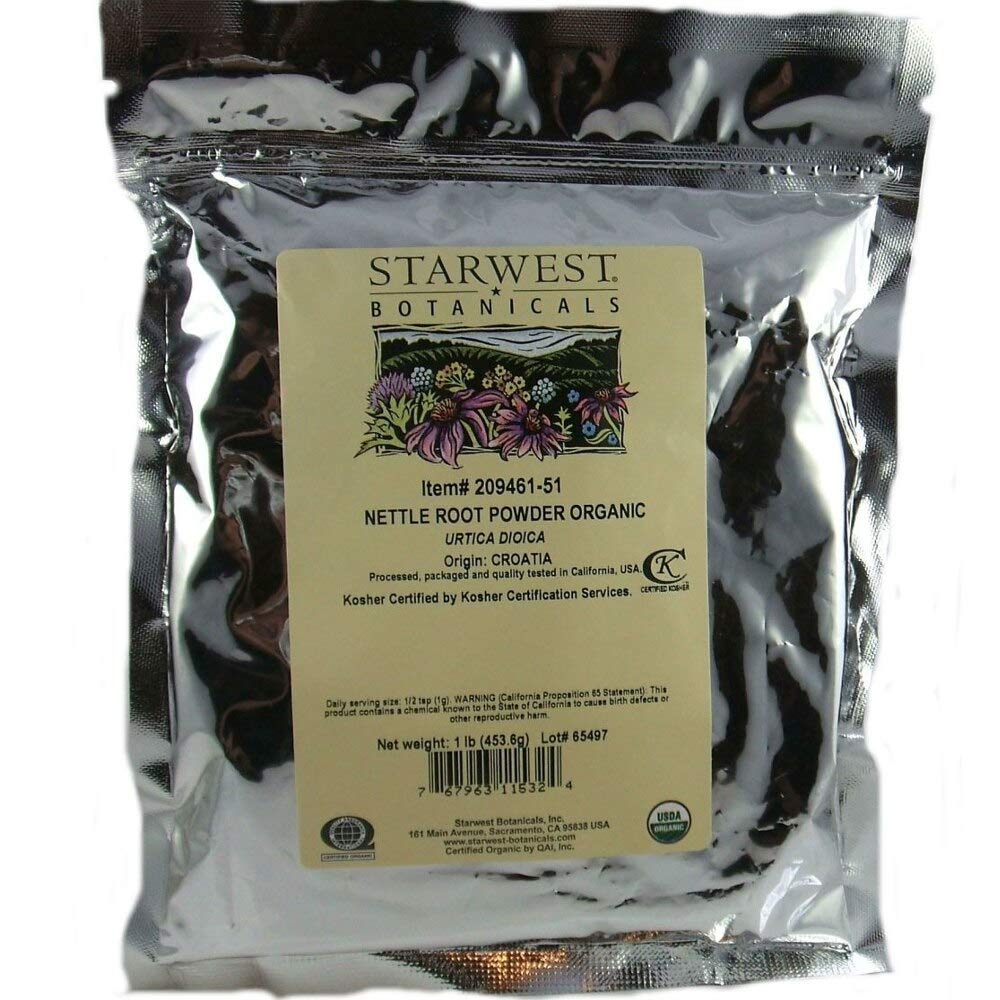 Nettle Root Powder Organic 1 lb bag with label