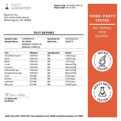 NEUMINA packaging shot shows recyclable packaging and 90-serving bottle