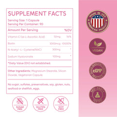 90 vegan capsules per bottle showing 90-day supply