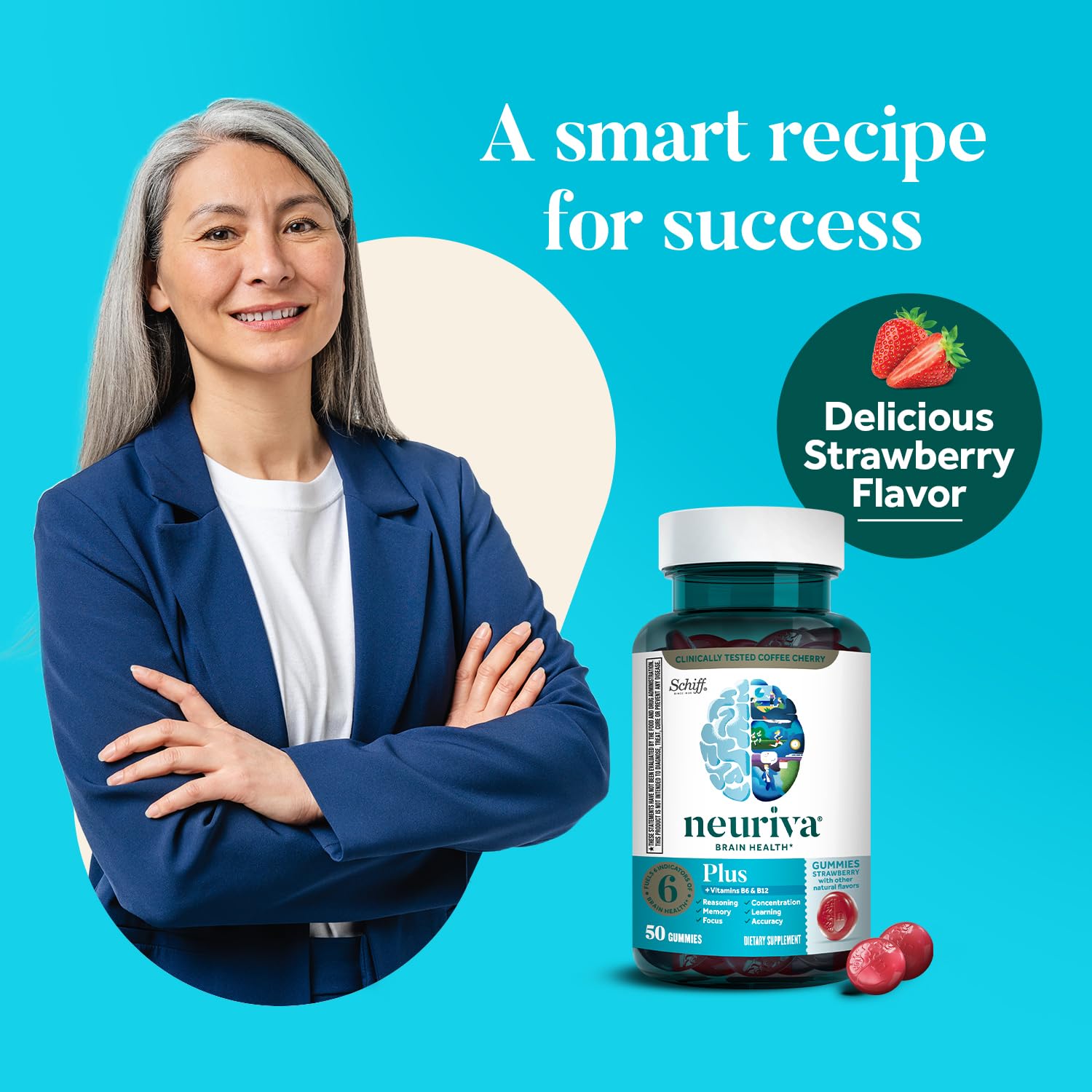 Neuriva Plus Strawberry Gummies 50 count Neuriva Plus Strawberry Gummies 50 count