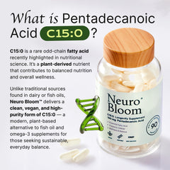 Plant-based essential fatty acids concept with Neuro Bloom branding