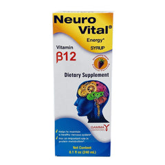 Bottle of Neuro Vital B12 Energy Syrup on white background