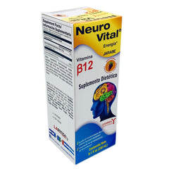 Label highlighting Vitamin B12 benefits on Neuro Vital bottle