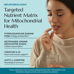 Neurobiologix Mito Cell ingredients graphic highlights Vitamin C and antioxidants for cellular wellness.